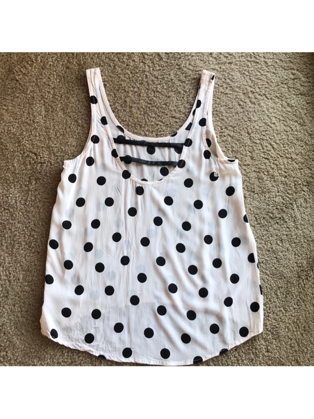 Volcom polka Dot Scoop Neck Tank Top - cream/Black